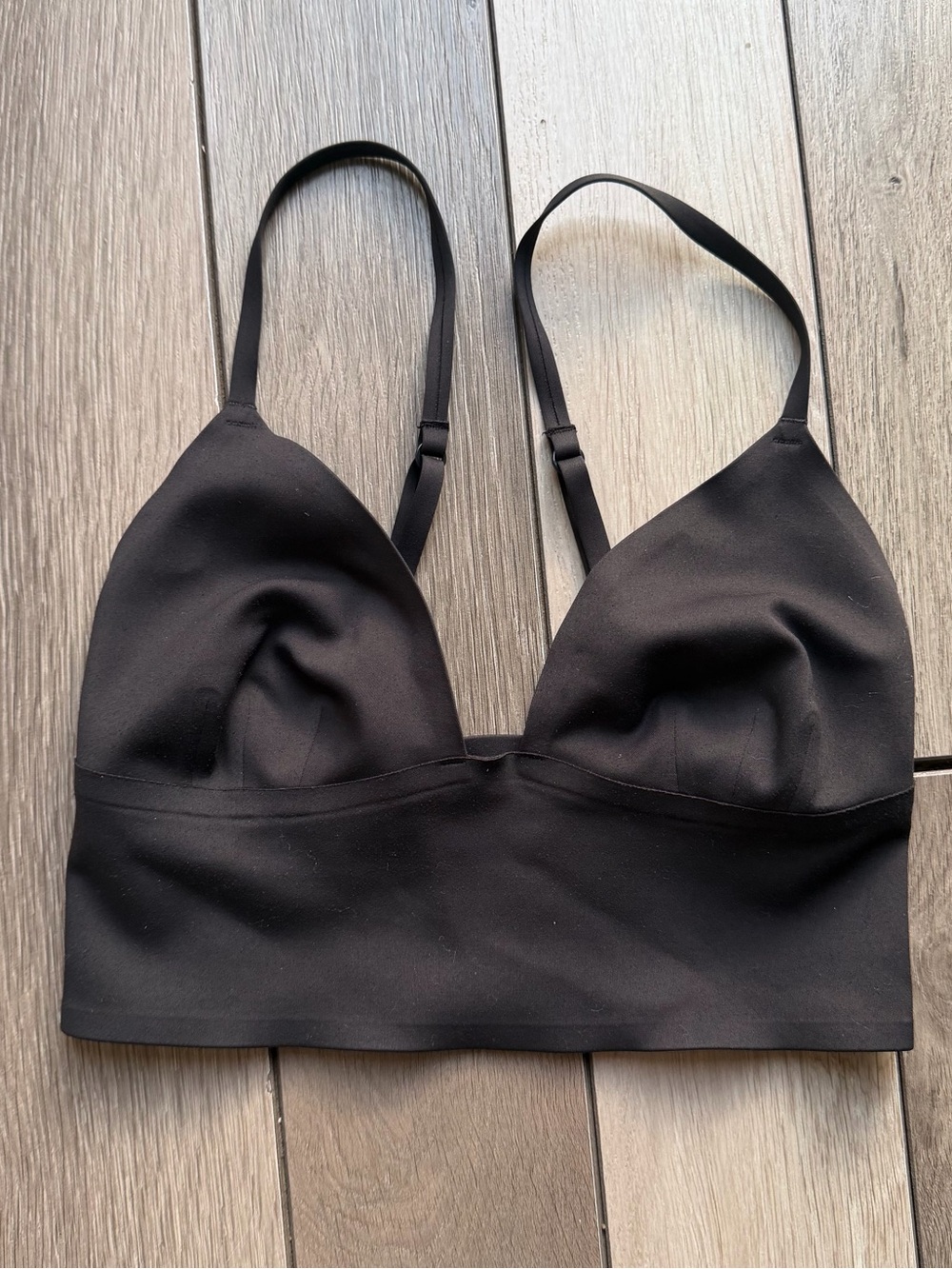 Free People Black Longline Triangle Bralette